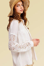 White Gauze Button Down Shirts