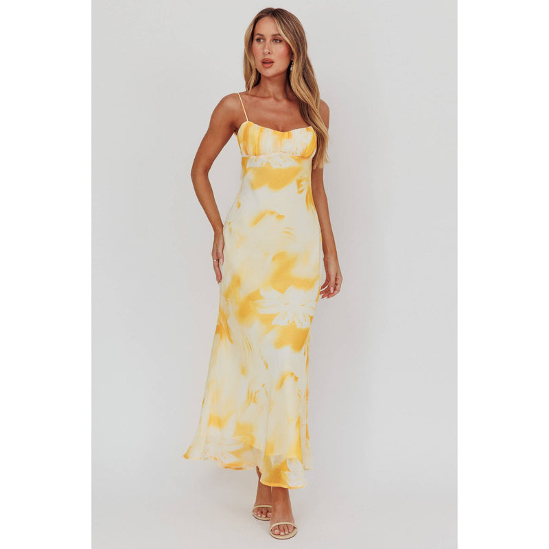 Floral Yellow Maxi Dress