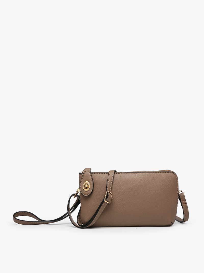 Kendall Mocha Crossbody/Wristlet w/ Twist Lock
