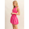 White Bubble Hem Mini Dress