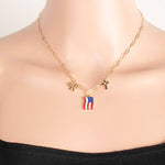 USA Flag Charm Necklace