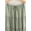 Sage Green High Waist Tiered Maxi Skirt