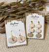 Plaid Pumpkins Clay Earrings : 3 pumpkins dangles