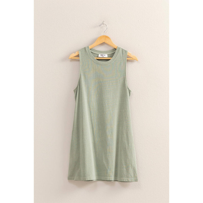 Sage Green Sleeveless Mini Dress