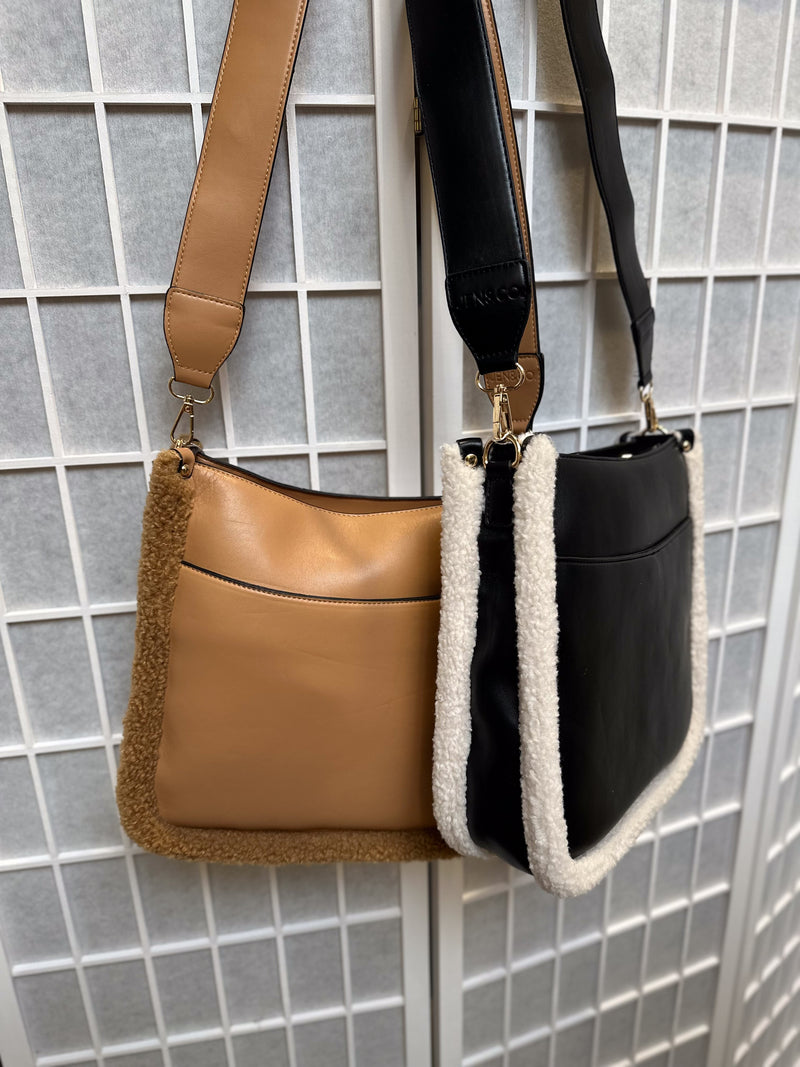 Chloe Teddy Camel Contrast Crossbody