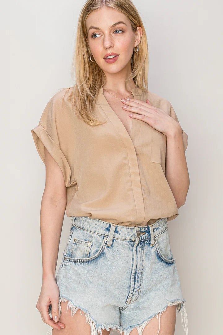Cuffed Short Sleeve Top