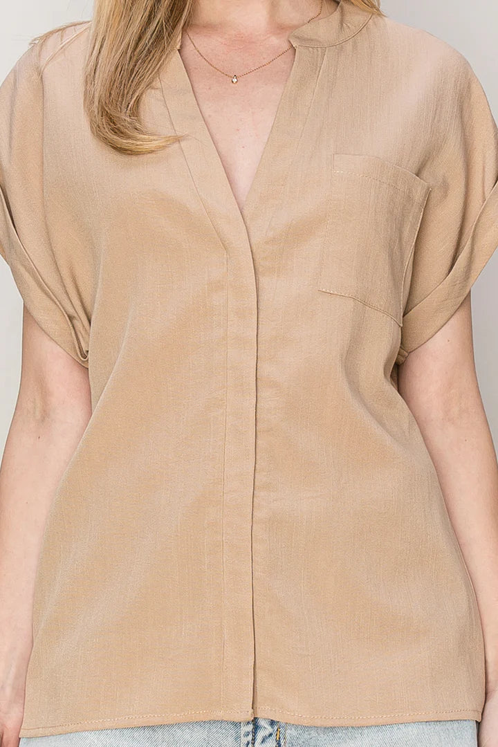 Cuffed Short Sleeve Top