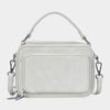 Greige Faux Leather Rectangle Tote / Crossbody Bag