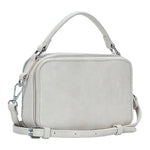 Greige Faux Leather Rectangle Tote / Crossbody Bag