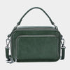 Dark Green Faux Leather Rectangle Tote / Crossbody Bag