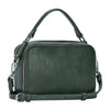 Dark Green Faux Leather Rectangle Tote / Crossbody Bag