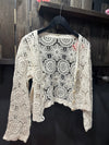 Scallop Trim Crochet Button up Cardigan