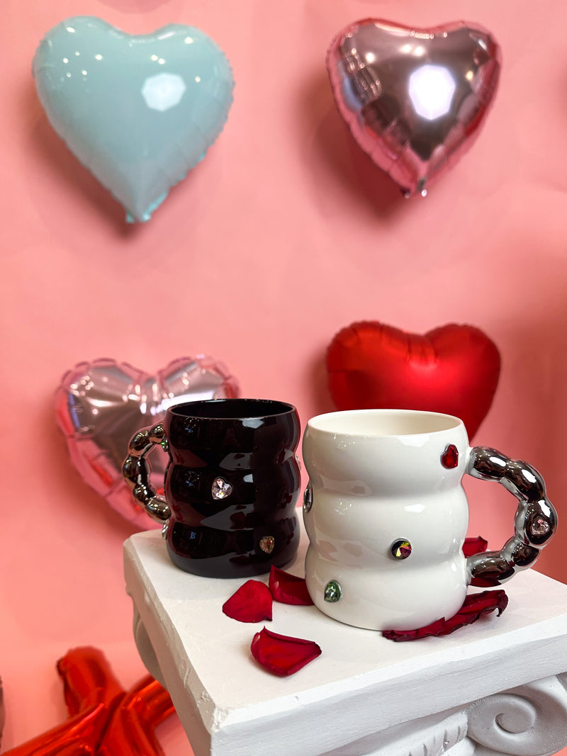 Ceramic Rhinestone Tiered Mugs