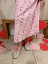 Pink Floral Printed Midi Skirt