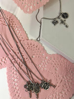 Vintage Silver Initial & Heart Charm Necklace