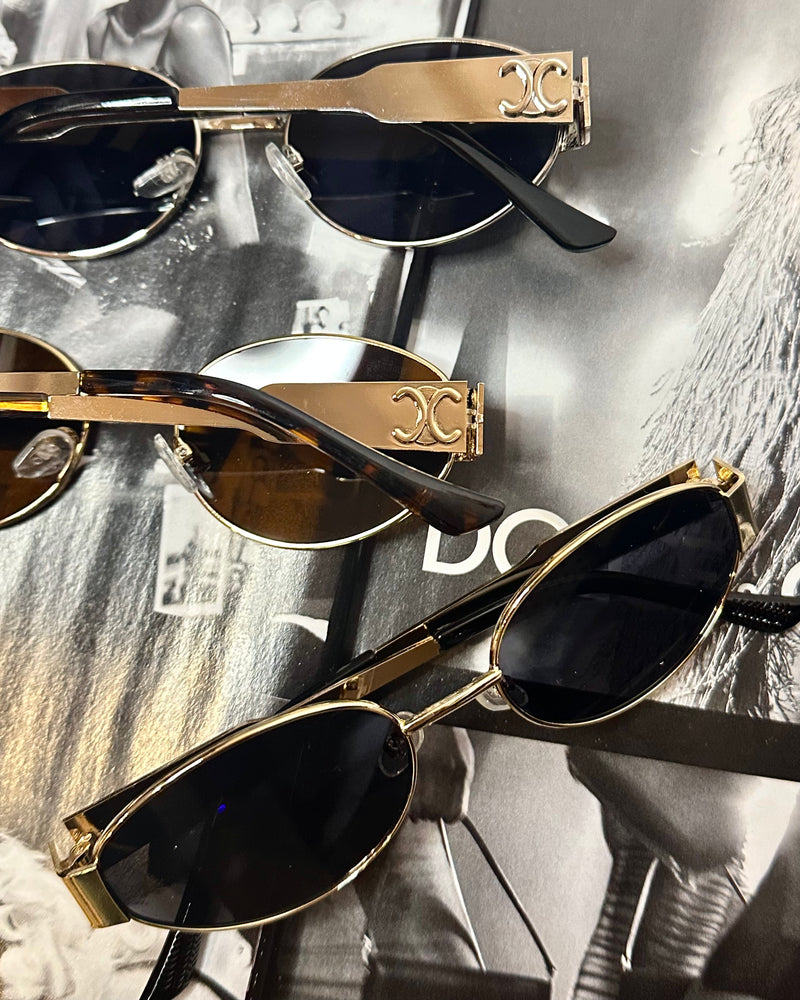 90s Vintage CC Round Sunglasses