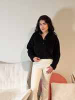 Black Fuzzy Sherpa Pullover