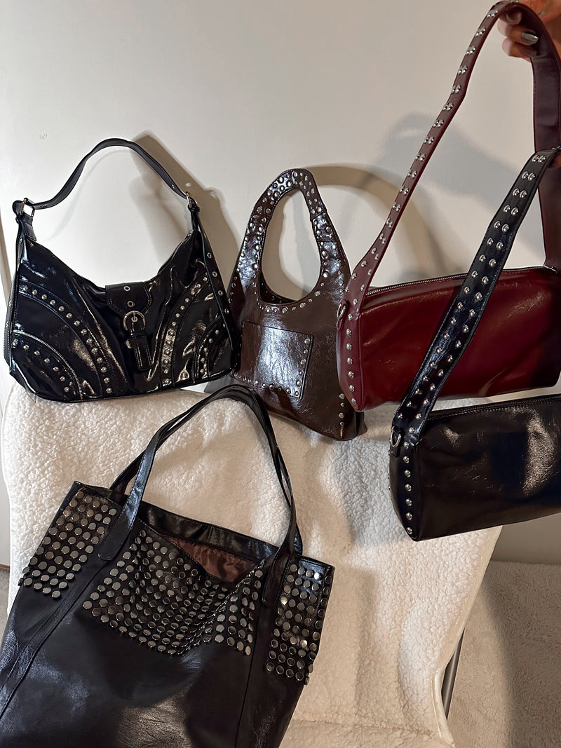 Studded Faux Leather Bag (2 Colors)