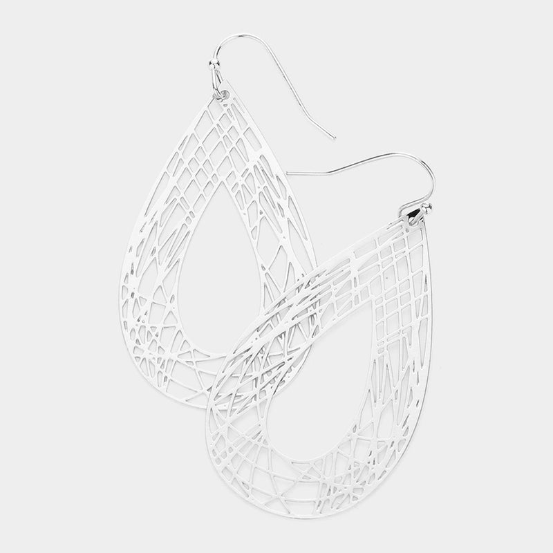 Teardrop Cutout Earrings | Gold or Silver