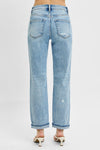 High Rise Ankle Boyfriend Distressed Jeans
