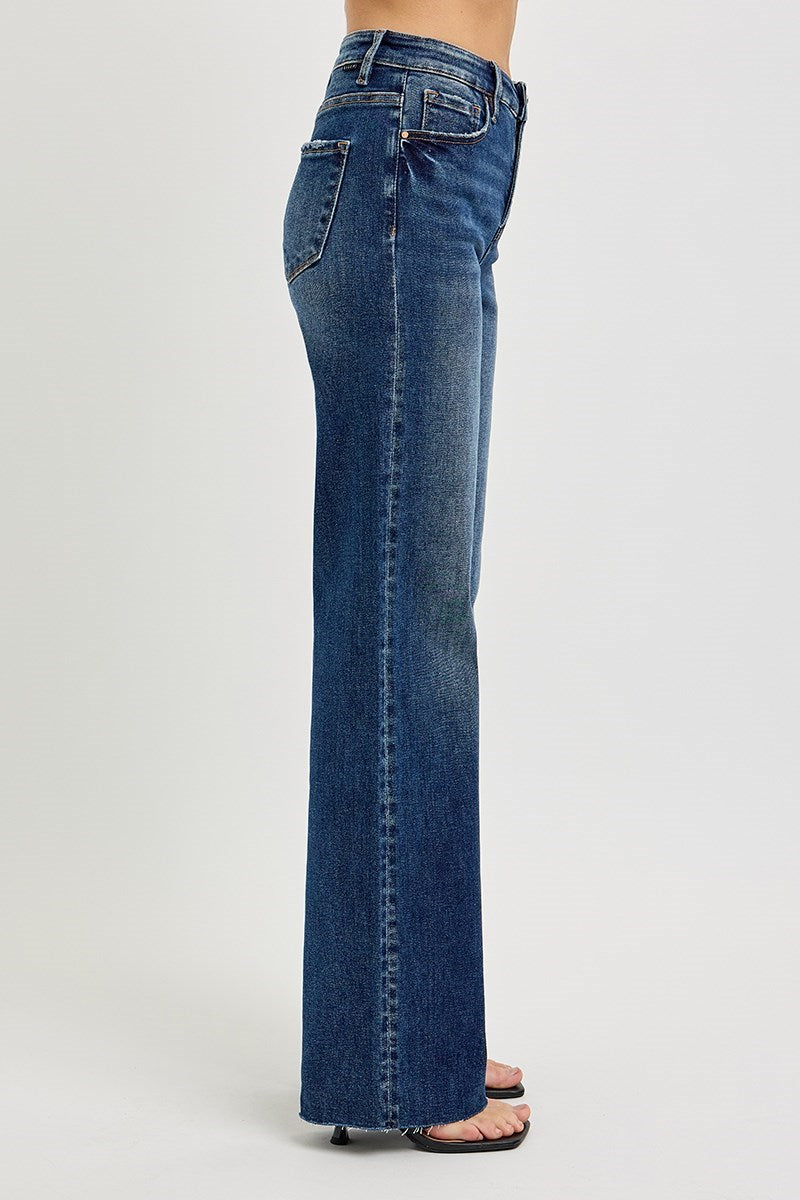 Raw Hem Straight High Rise Jeans