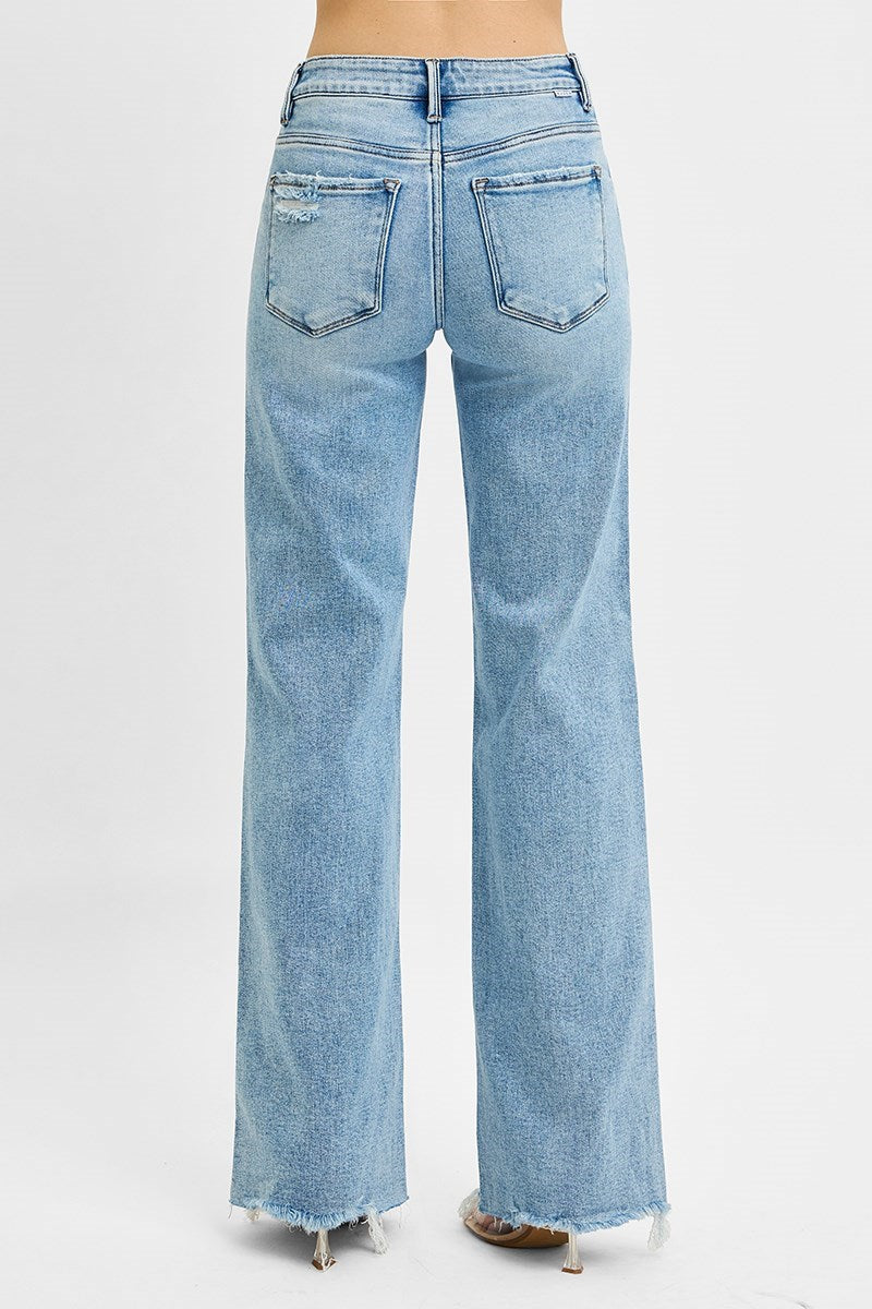 Mid Rise Wide Leg Jeans
