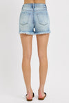 Light Frayed Denim Shorts