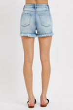 Light Frayed Denim Shorts