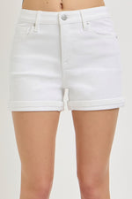 White High Rise White Shorts