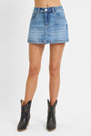 High Rise Jean Skort
