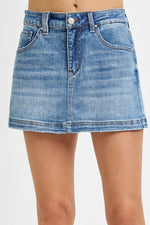 High Rise Jean Skort