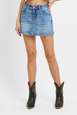 High Rise Jean Skort