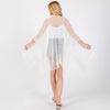 White Sequin Embellished Mesh Cover Up Poncho