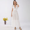 Ivory Boho Embroidered Maxi Dress