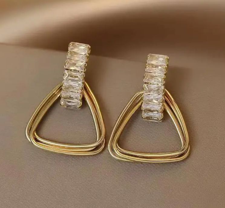 Triangle Rhinestone Earrings
