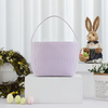 Pastel Easter Striped Gingham Fabric Tote Basket
