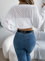 White Knit Santorini Cropped Shrug