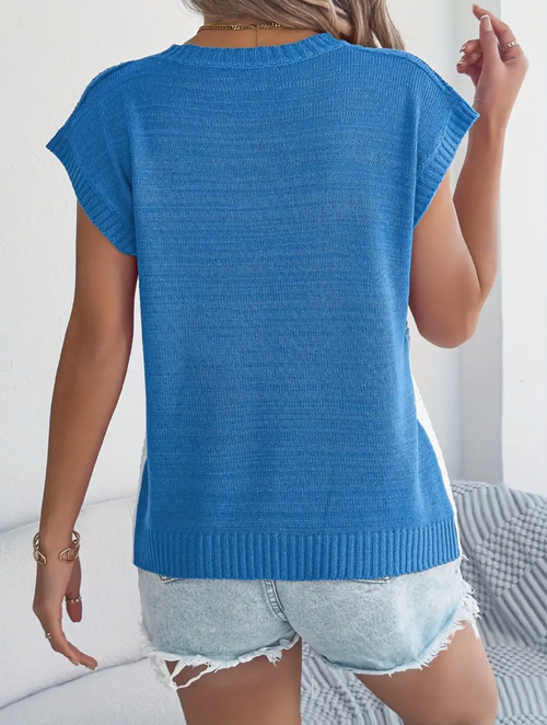 Blue Toned Knit Top