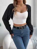 Black Knit Santorini Cropped Shrug
