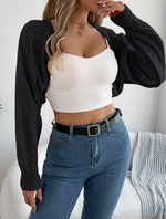 Black Knit Santorini Cropped Shrug