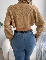 Khaki Knit Santorini Cropped Shrug