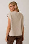 Oatmeal V-Neck Oversized Vest Sweater