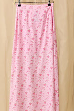 Pink Floral Printed Midi Skirt