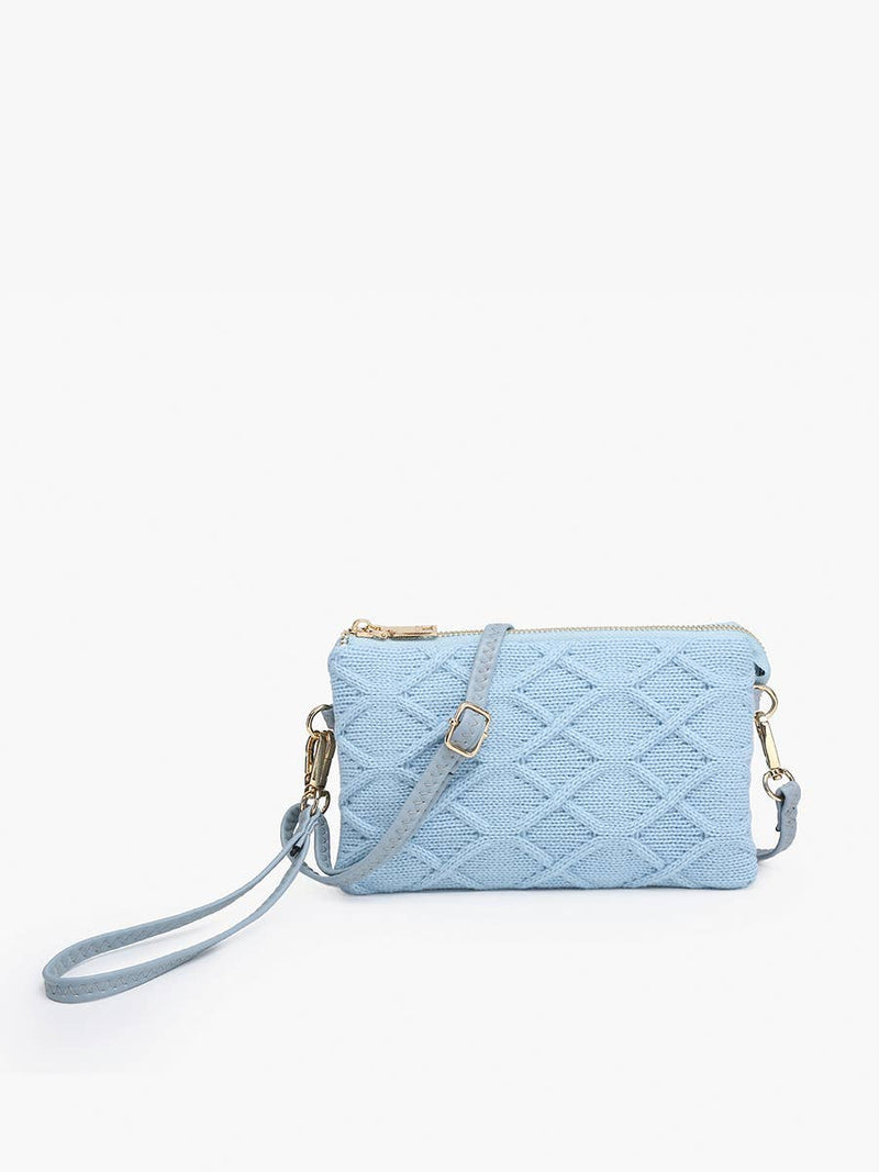 Riley Beige Sweater 3 Compartment Crossbody/Wristlet