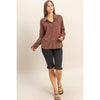 Chestnut Suede Button-Up Shirt