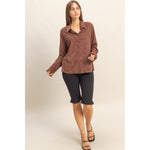 Chestnut Suede Button-Up Shirt