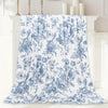 Vintage Floral Blue Throw Blanket