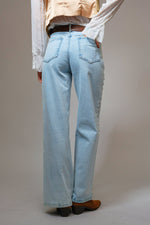 Western Diamond Studded Straight Leg Jeans
