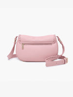 Daia Mustard Whipstitch Flapover Crossbody Bag