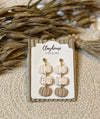 Plaid Pumpkins Clay Earrings : 3 pumpkins dangles